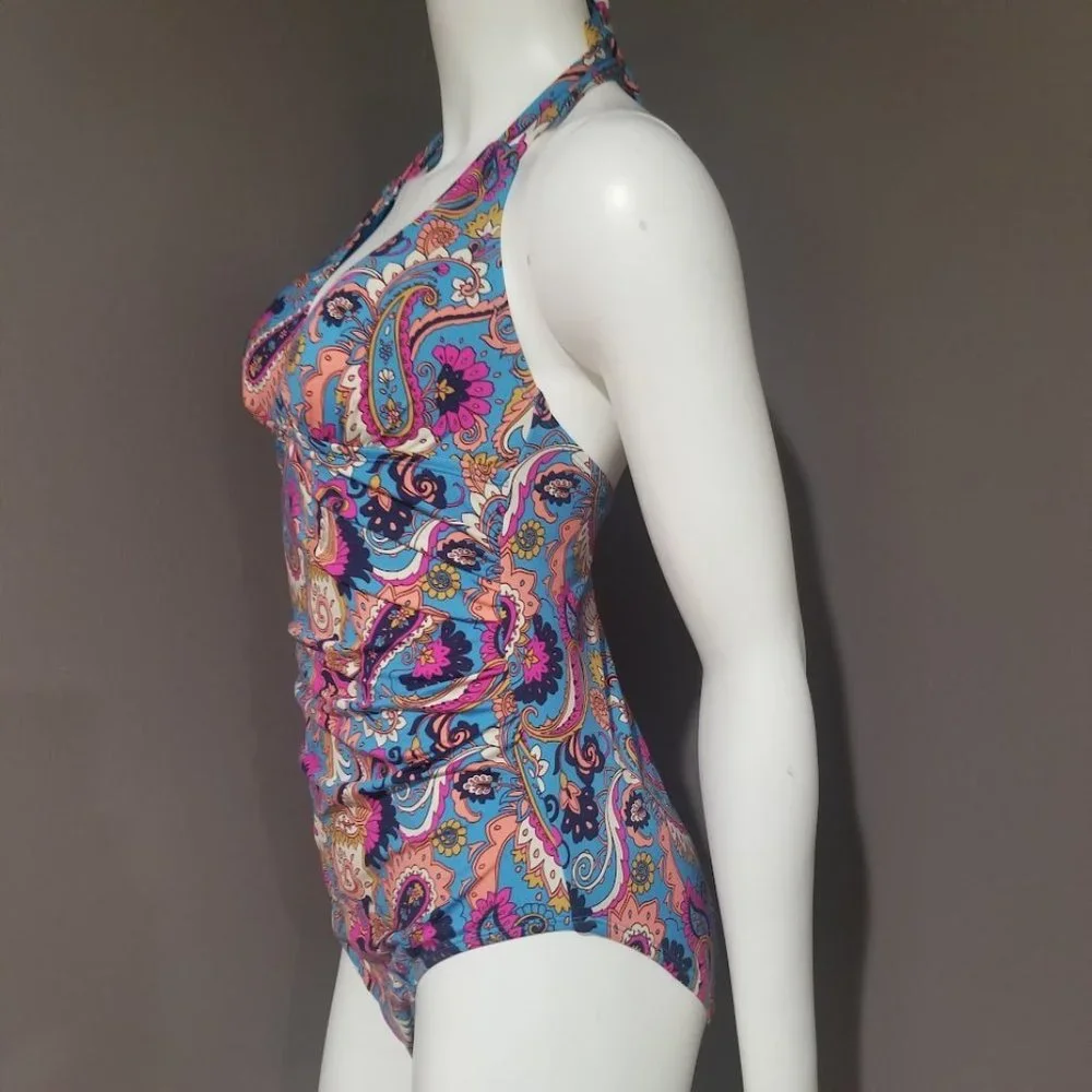 Lucky Brand Paisley Poolside Charm One Piece NWOT Size Large - Picture 3 of 12